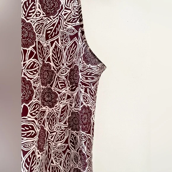 Vintage “Emblem” Floral Sleeveless Dress - Knee length - Burgundy Size: Medium - Picture 3 of 7